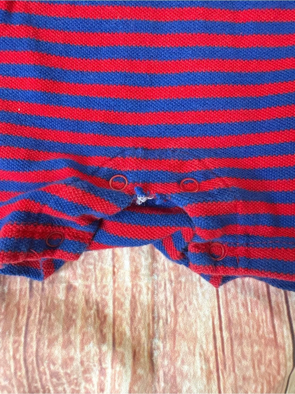 Ralph Lauren Red & Blue Striped Polo Romper